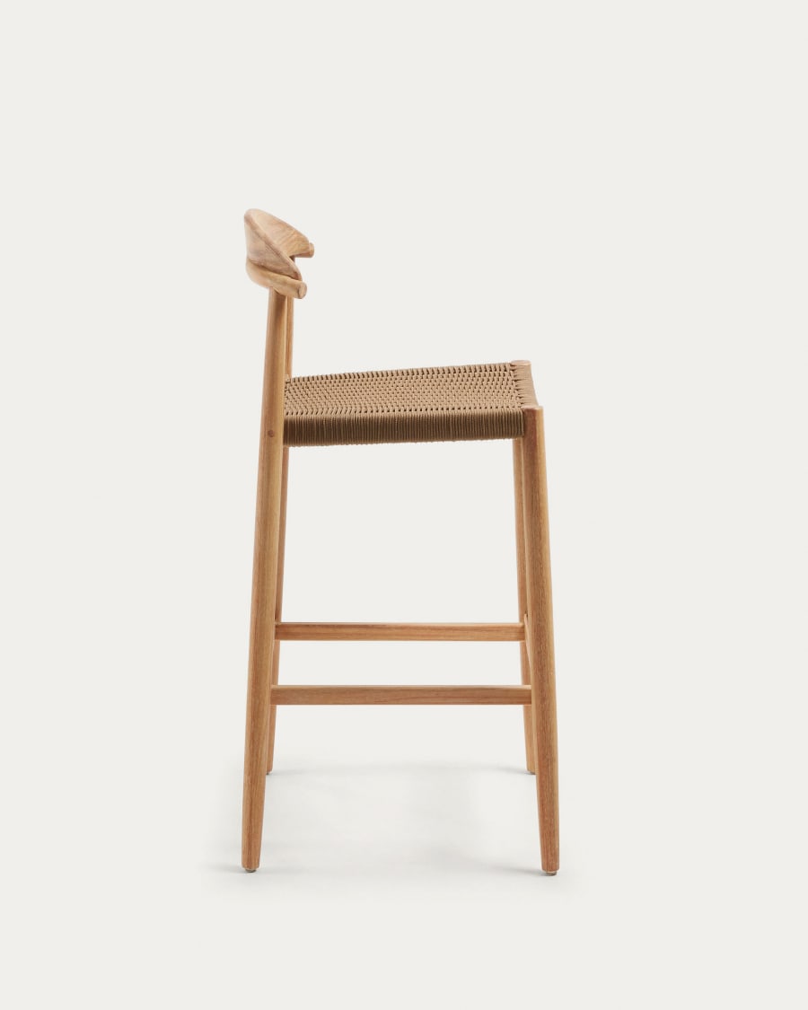 Japandi Hocker Moderner Beistellstuhl aus Holz