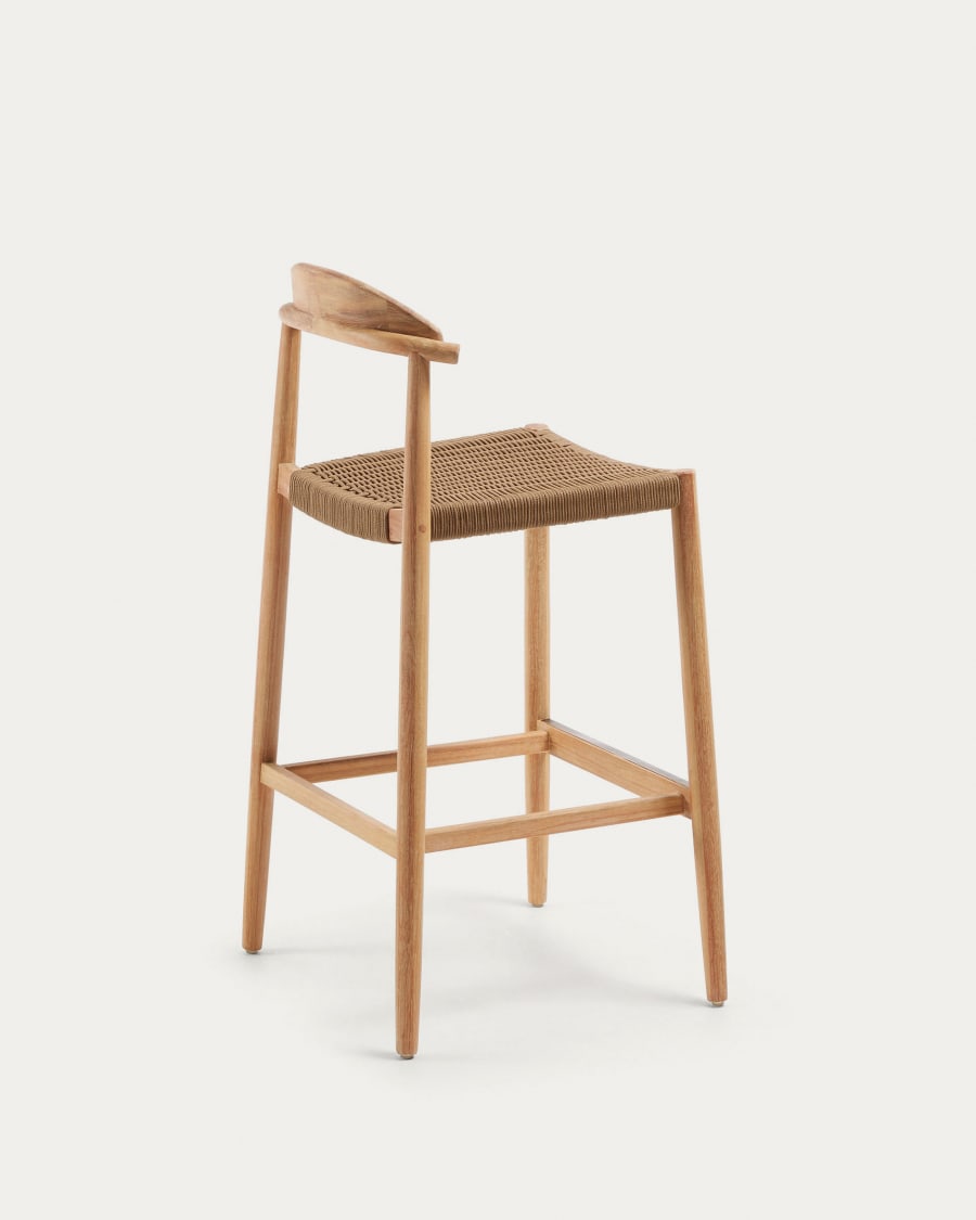 Japandi Hocker Moderner Beistellstuhl aus Holz