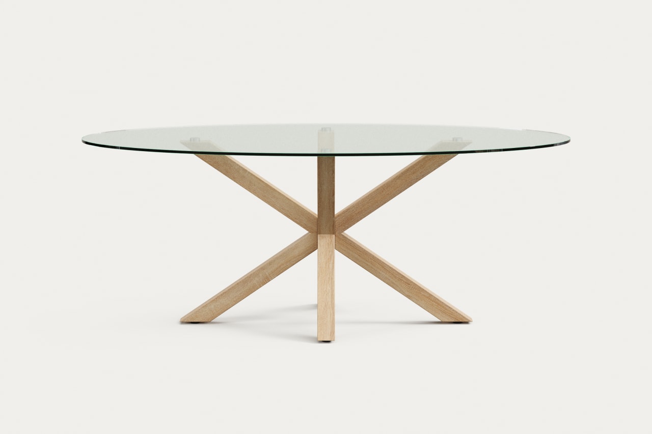 Japandi Couchtisch Oval aus Glas