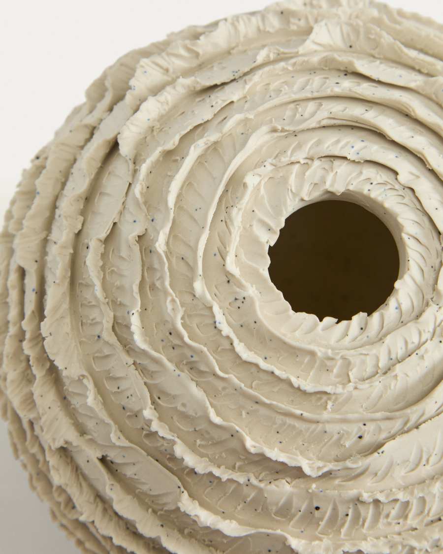 Japandi Vase aus Keramik in Beige 15 cm