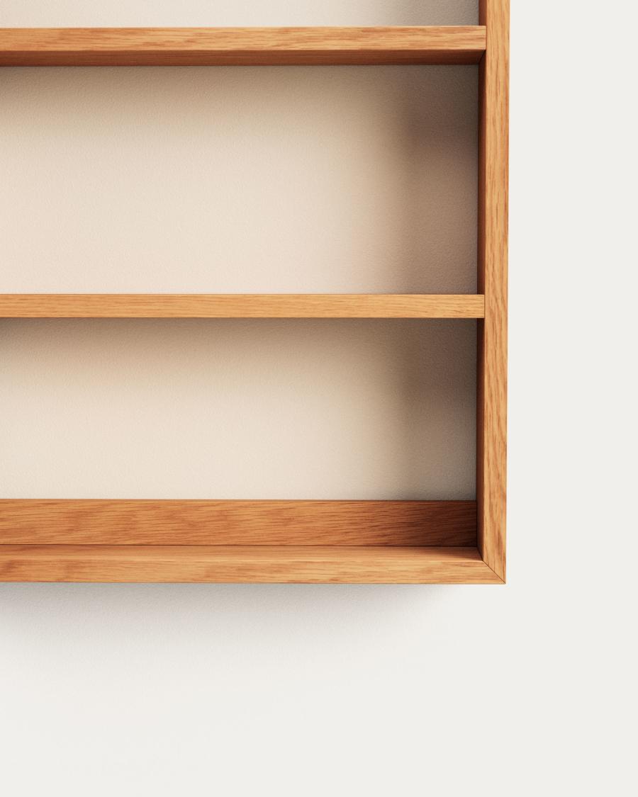 Badezimmerschrank Japandi Teakholz Spiegel 50x70 cm