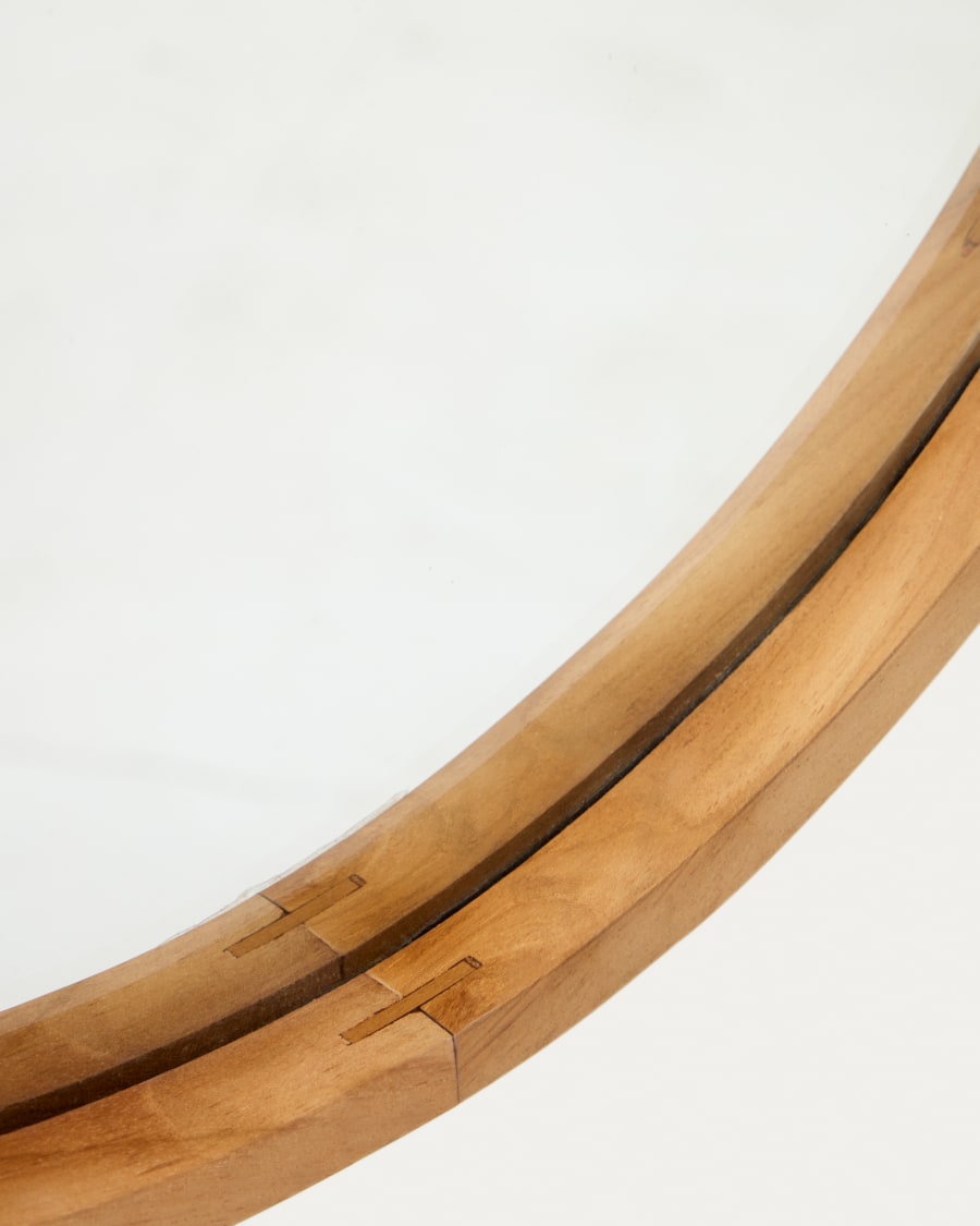 Rechteckiger Teak Japandi Spiegel 45x95cm