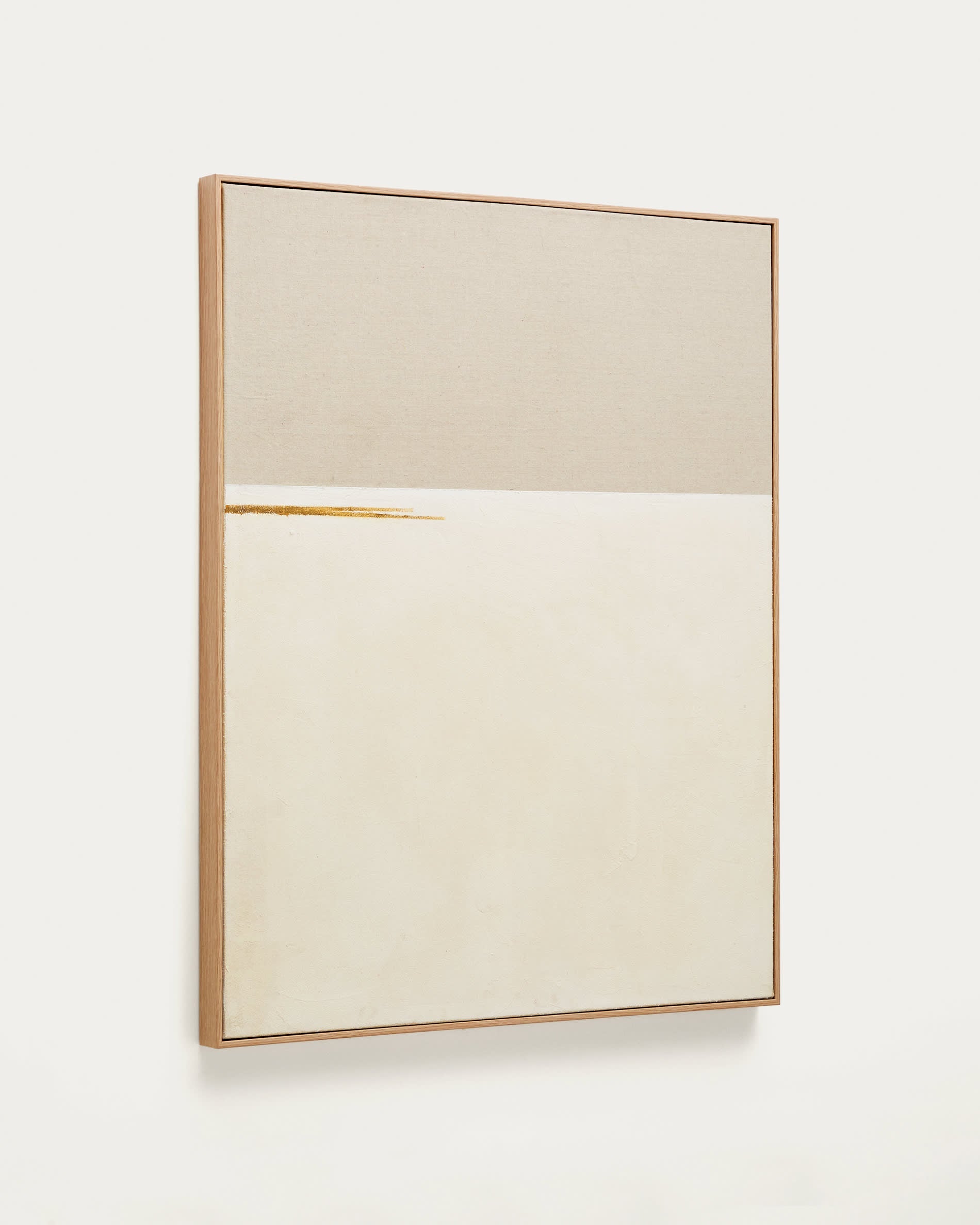 Beige Leinen Streifen Japandi Gemälde