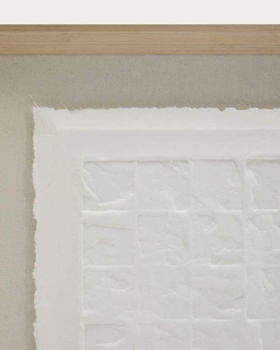 Japandi Bild aus Pappmaché Weiß 90 x 70 cm