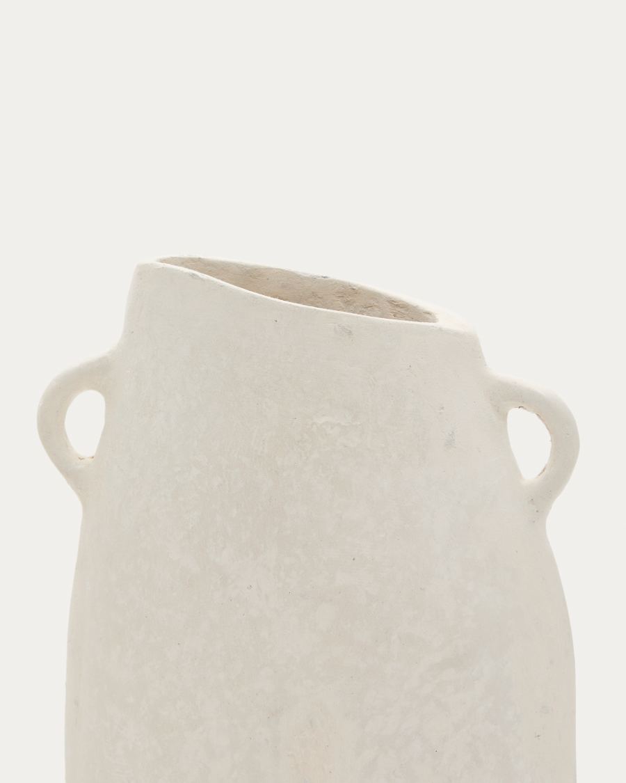 Vase Japandi Weiß Pappmaché 27 cm