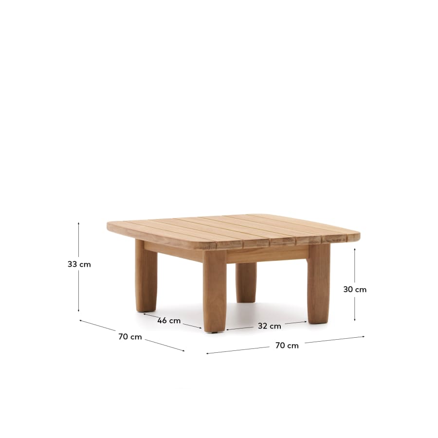 Beistelltisch Japandi Teakholz 70x70 cm