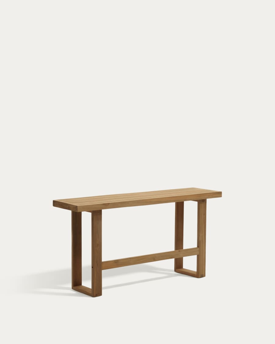 Hohe Gartenbank Japandi Recyceltes Teakholz 130 cm