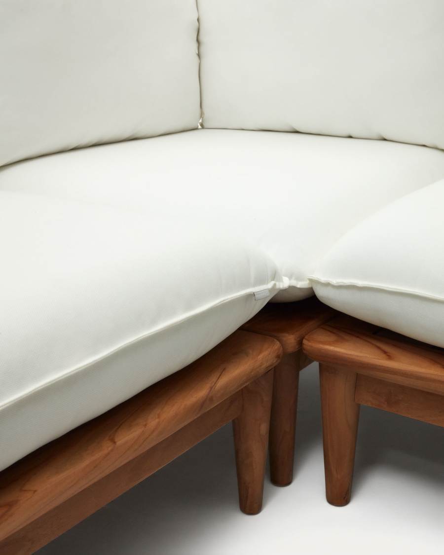 Modulares Japandi Sessel-Set aus Teakholz, 4-teilig