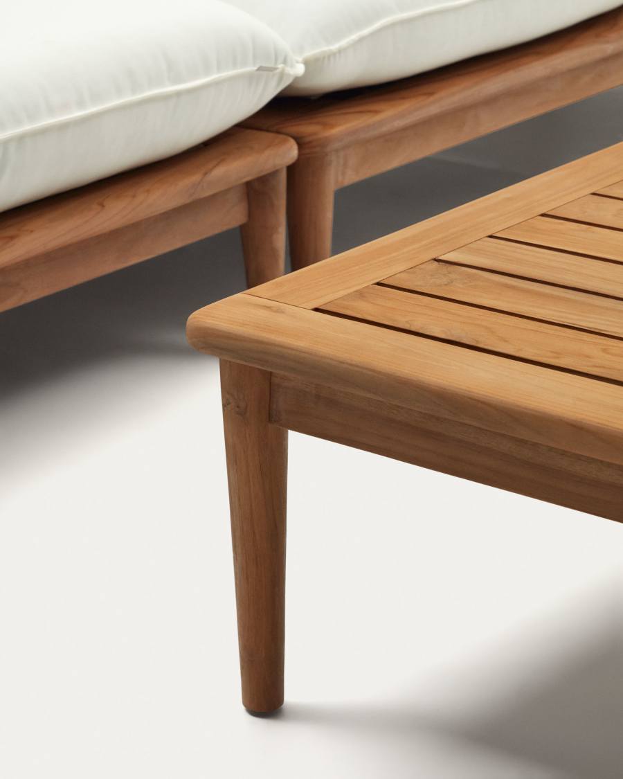 Modulares Japandi Sessel-Set aus Teakholz, 4-teilig