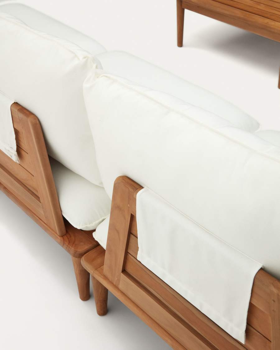 Modulares Japandi Teakholz-Set mit 2 Ecksesseln