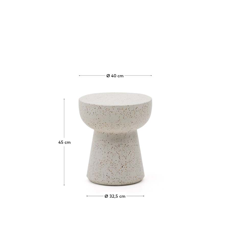 Beistelltisch Japandi Terrazzo Weiß 40 cm