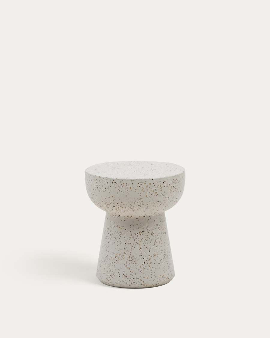 Beistelltisch Japandi Terrazzo Weiß 40 cm