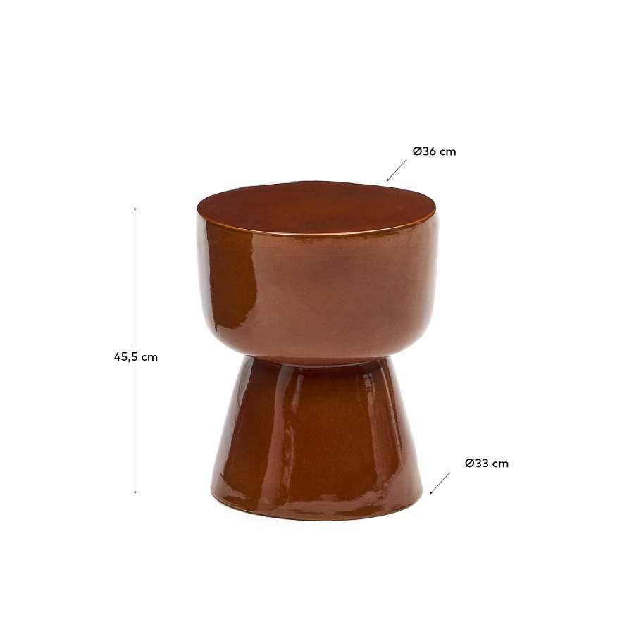 Beistelltisch Japandi Keramik Terrakotta Outdoor 36 cm