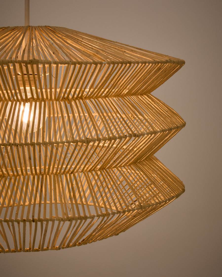 Deckenleuchte Lampenschirm Japandi Naturfaser 60x39 cm