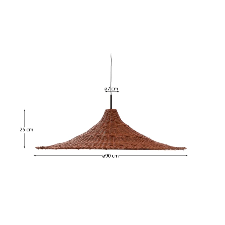 Deckenleuchte Lampenschirm Japandi Rattan Terrakotta 90 cm