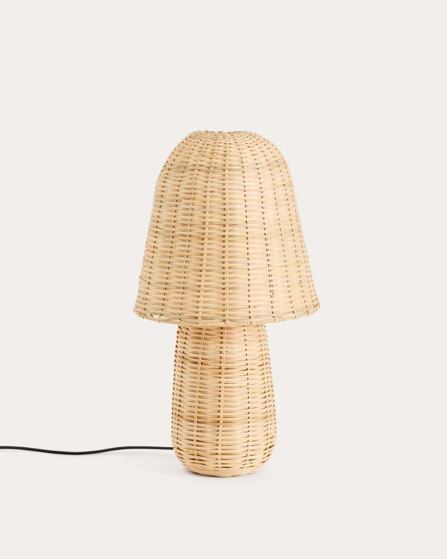 Japandi Rattan Tischlampe Hell