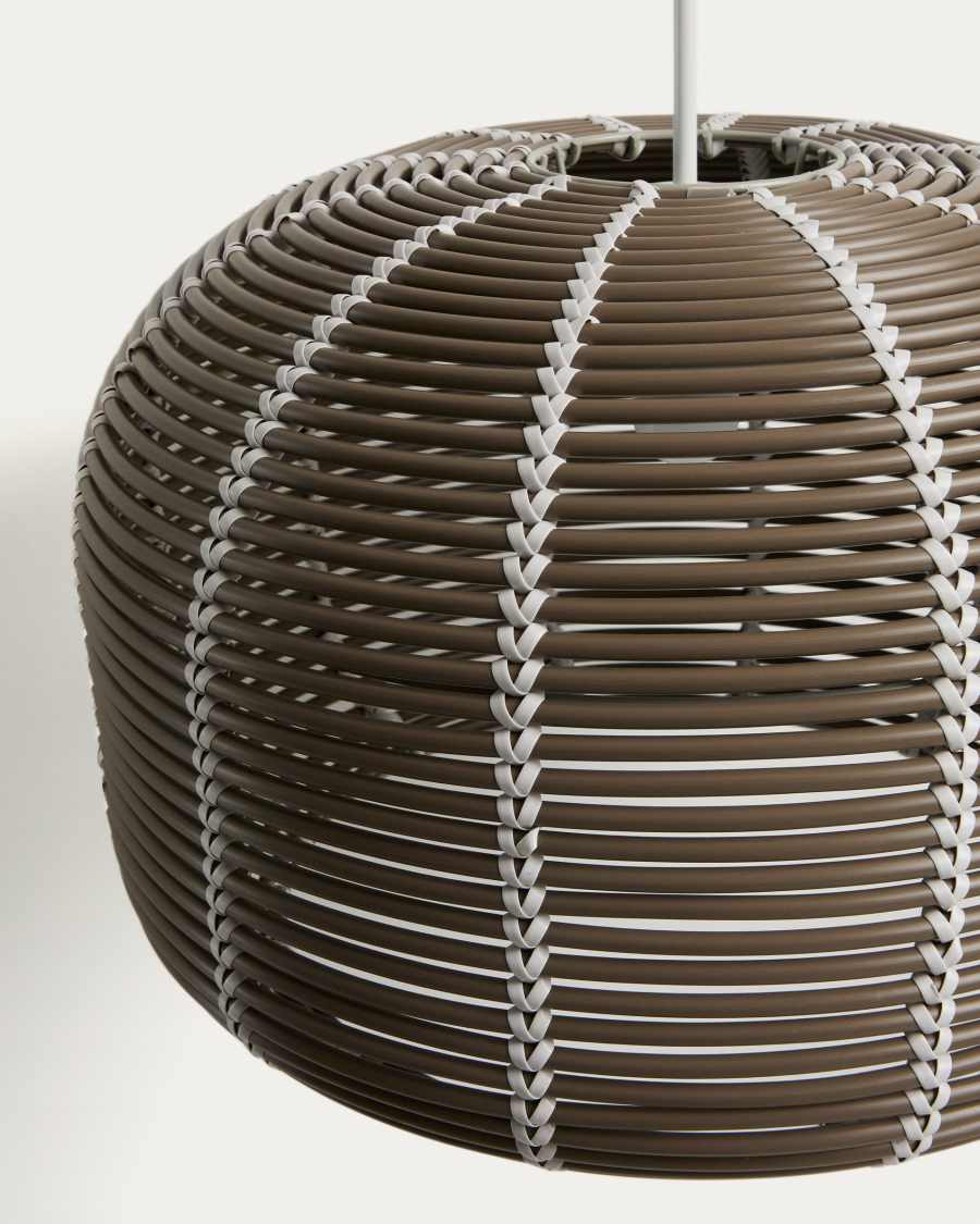Deckenleuchte Lampenschirm Japandi Rattan Taupe Outdoor 50 cm