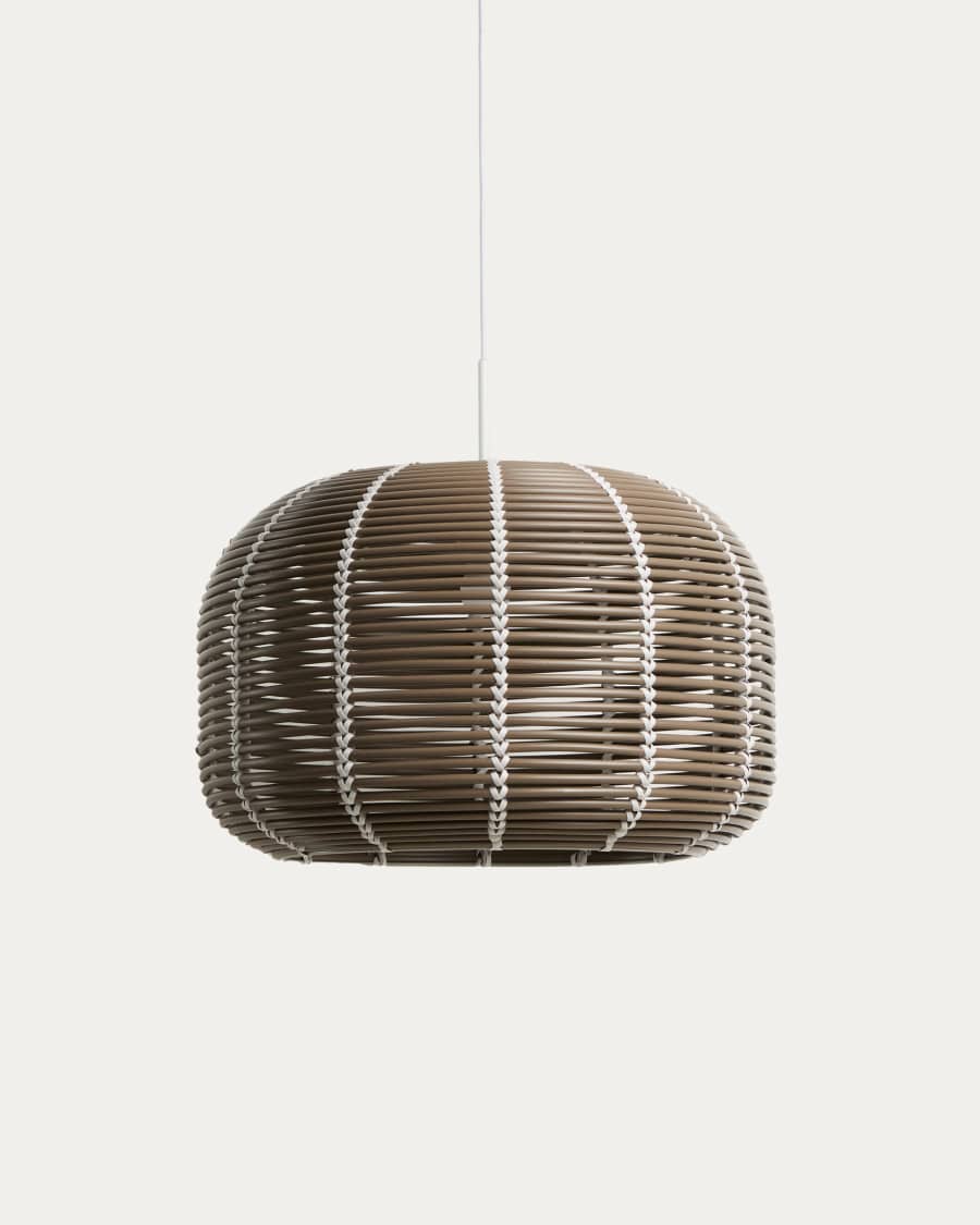 Deckenleuchte Lampenschirm Japandi Rattan Taupe Outdoor 50 cm