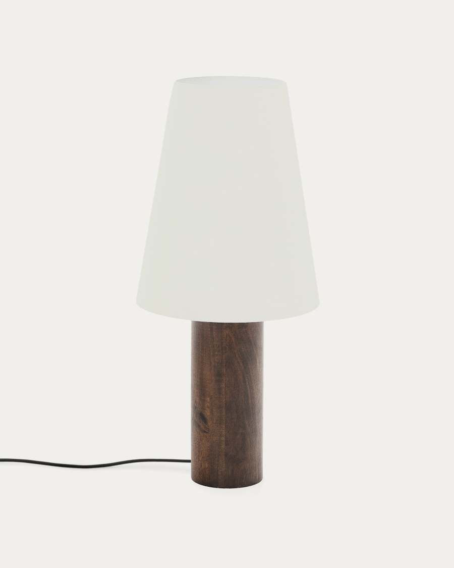 Stehlampe Japandi Gummibaumholz Dunkel