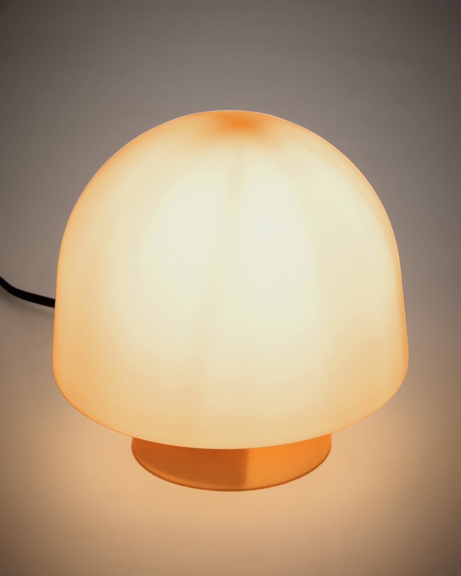 Tischlampe Japandi Glas Orange