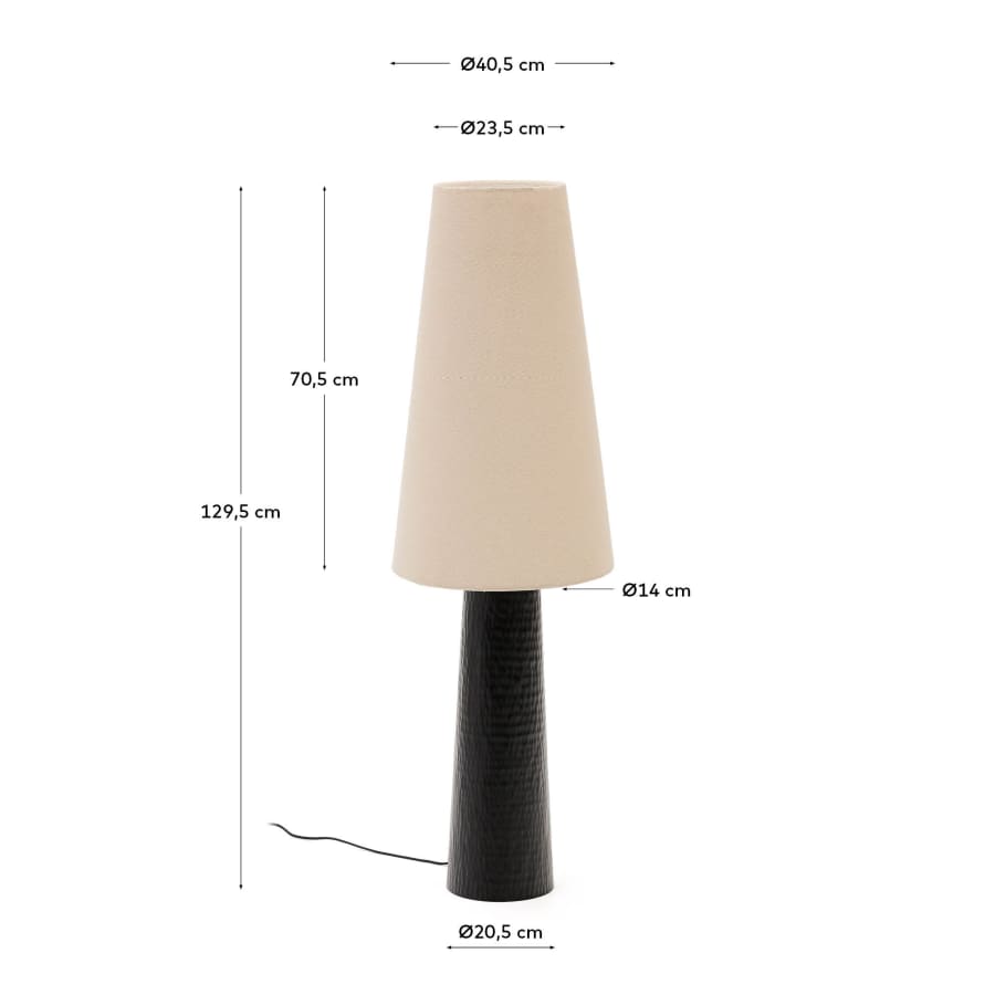 Japandi Stehlampe aus Metall in Schwarz