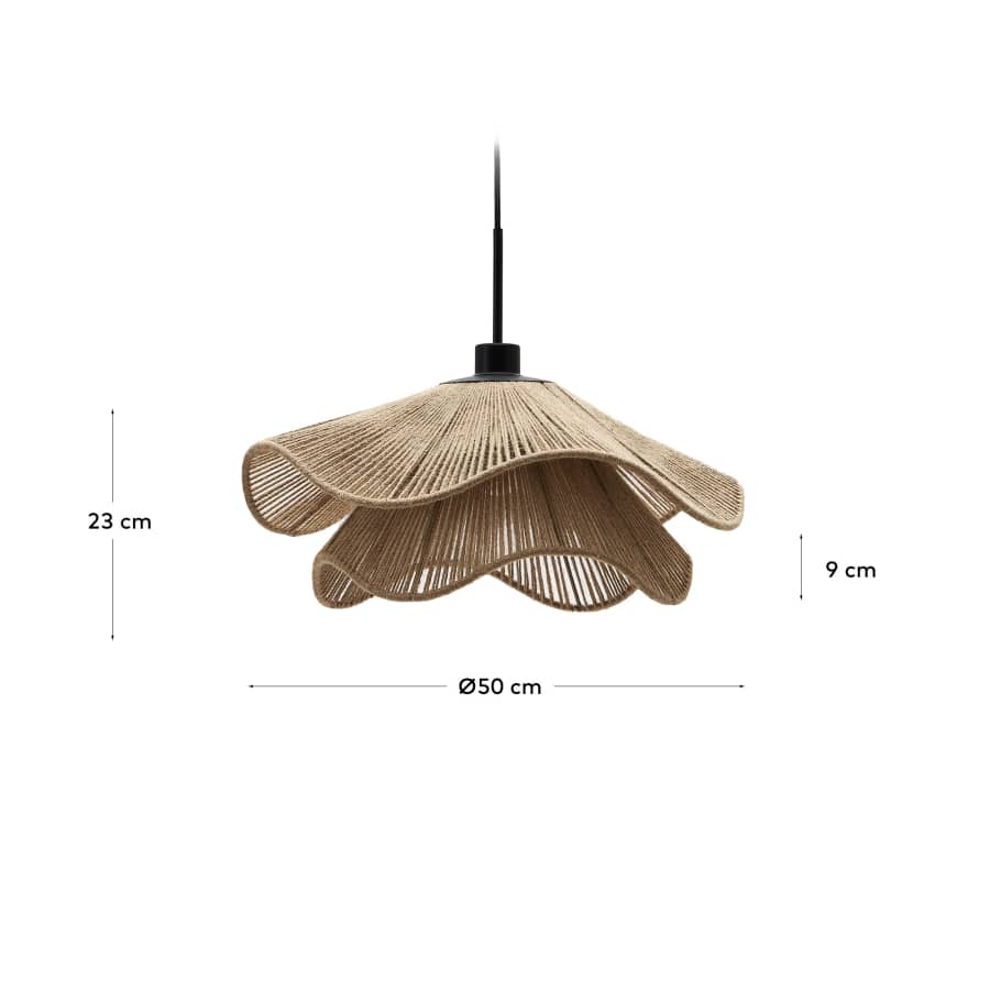 Pendelleuchte Lampenschirm Japandi Jute Natur 50 cm