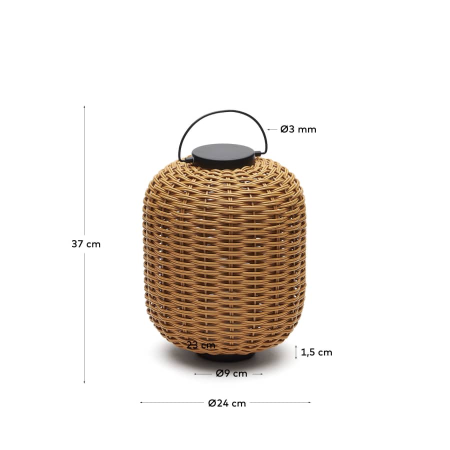 Tischlampe Japandi Kunstrattan Braun Tragbar