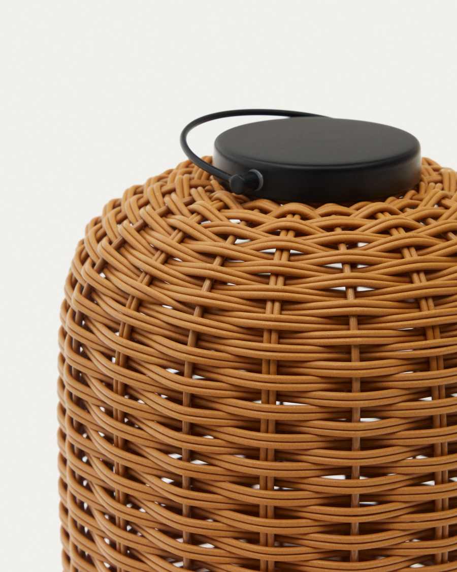 Tischlampe Japandi Kunstrattan Braun Tragbar