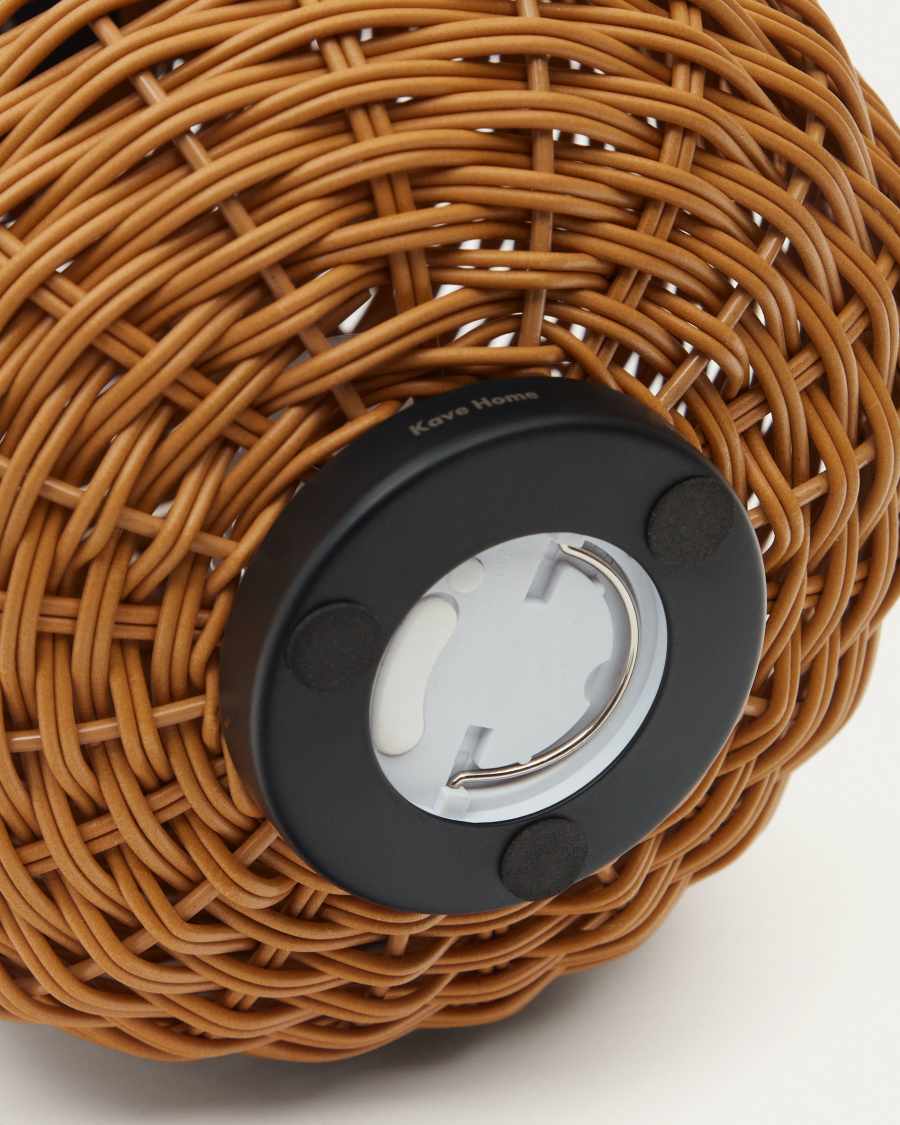 Tischlampe Japandi Kunstrattan Braun Tragbar