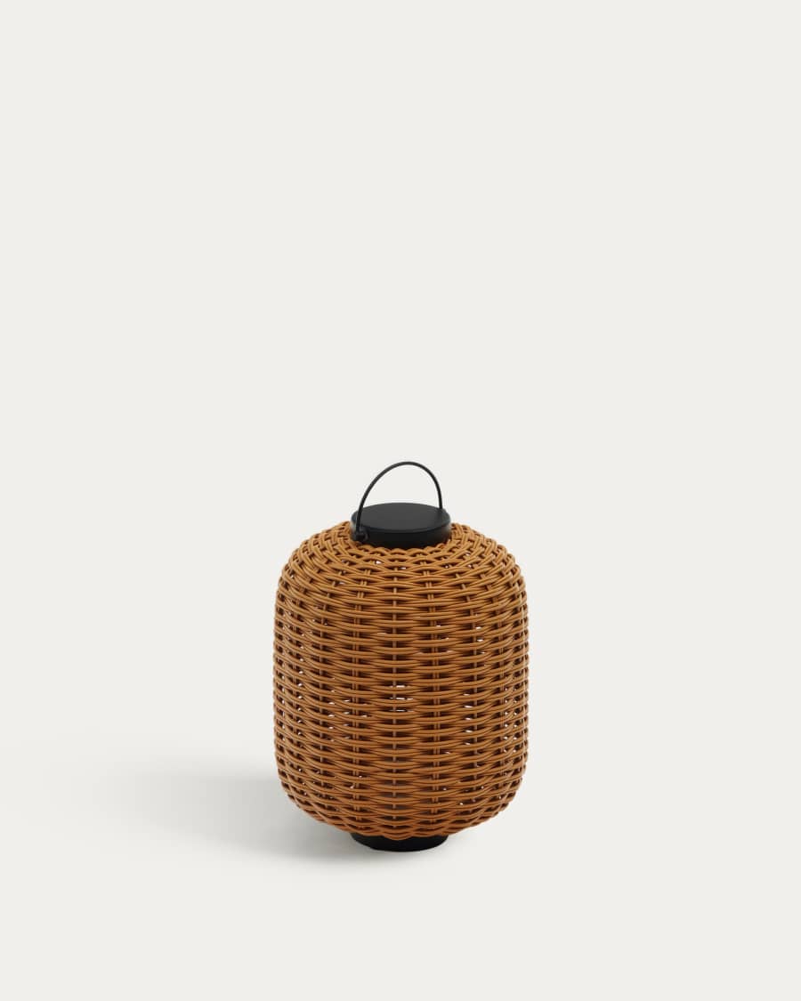 Tischlampe Japandi Kunstrattan Braun Tragbar