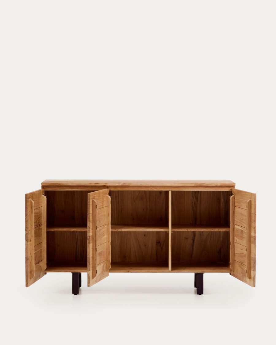 Sideboard Japandi Akazienholz Gebleicht 3 Türen 150x88 cm