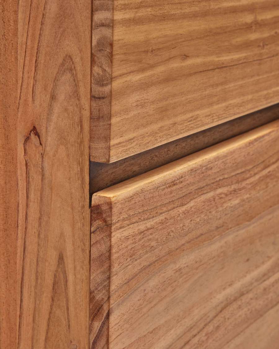 Highboard Japandi Akazienholz Gebleicht Stahl 4 Türen 100x155 cm