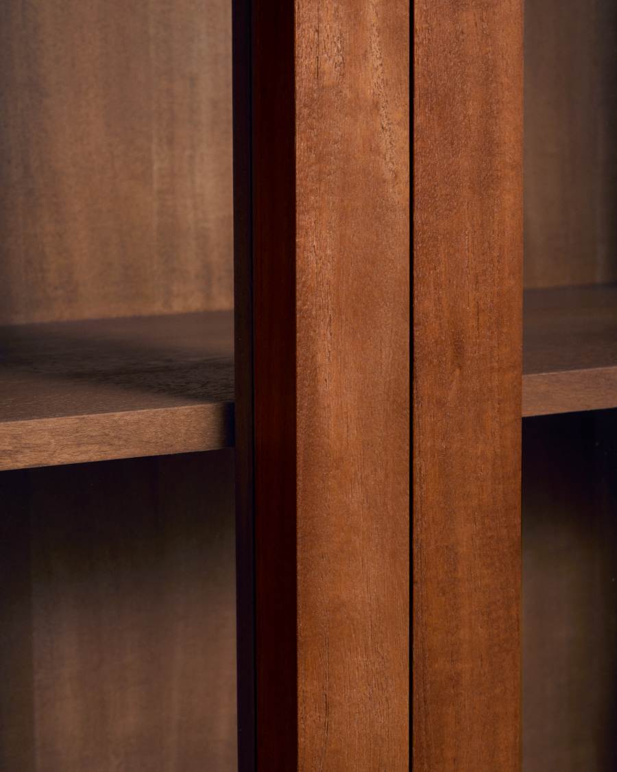 Vitrine im Japandi-Stil aus Akazienholz 110x185 cm