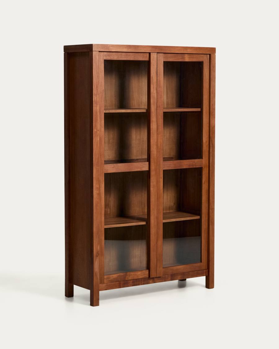 Vitrine im Japandi-Stil aus Akazienholz 110x185 cm