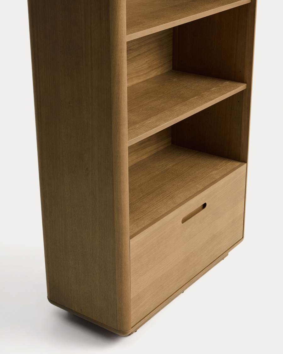 Regal Japandi Eichenholz Hellbraun 90x185 cm