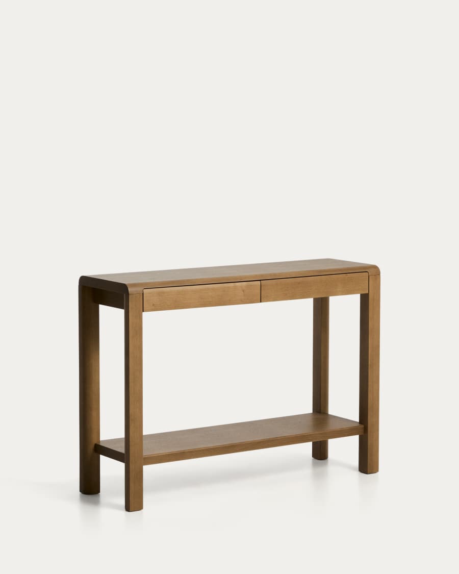 Konsolentisch Japandi Eichenholz Hellbraun 112x80 cm