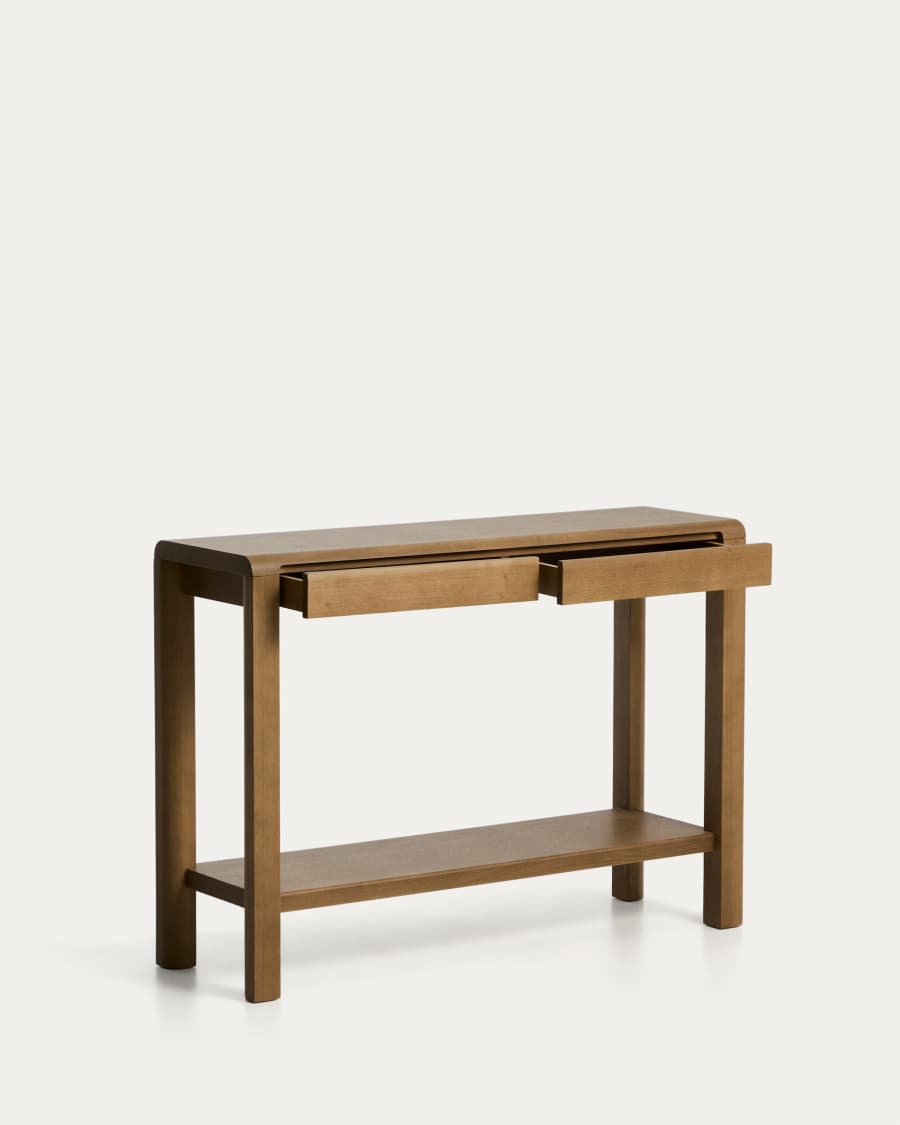 Konsolentisch Japandi Eichenholz Hellbraun 112x80 cm