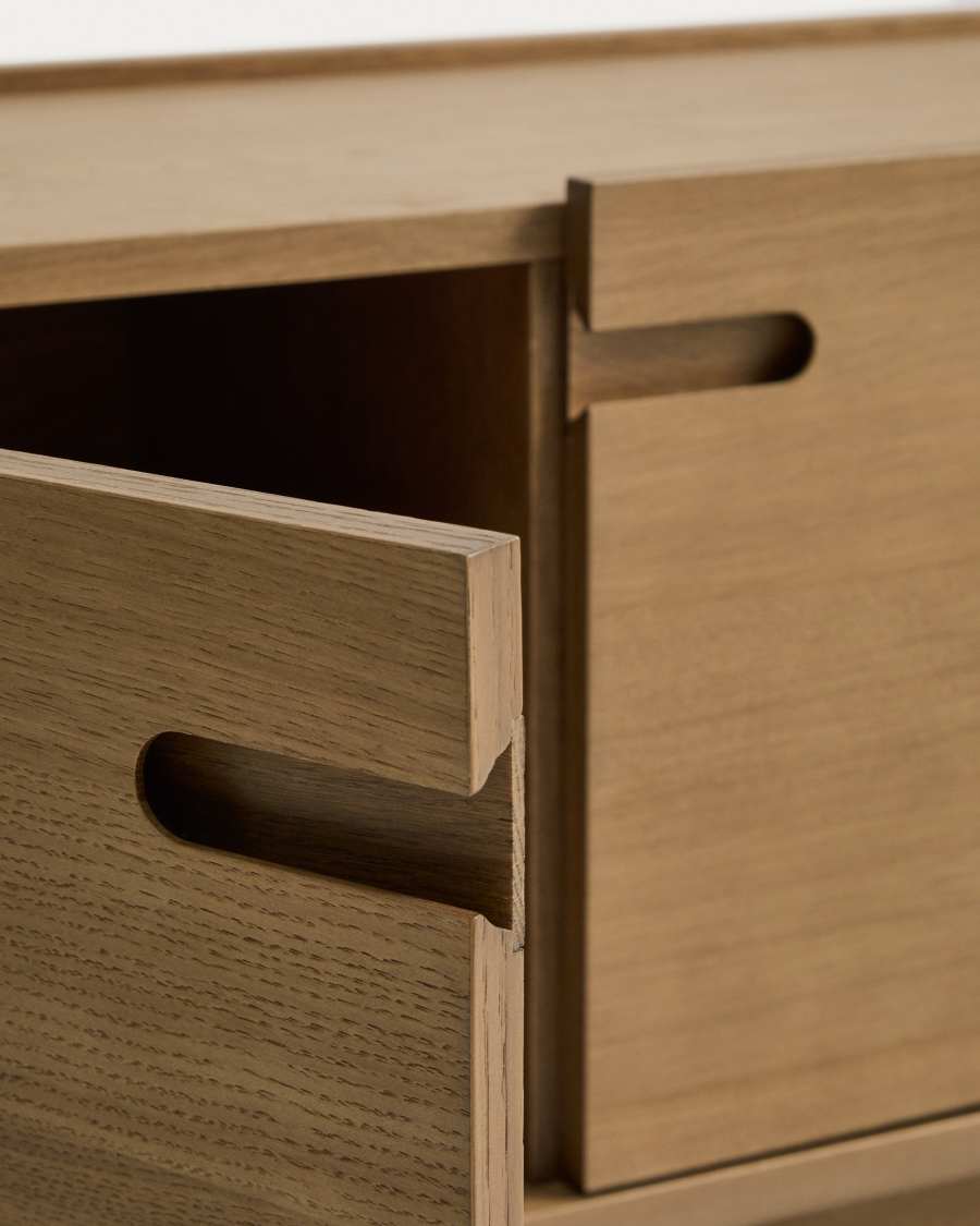 TV-Möbel Japandi Eichenholz Hellbraun 200x44 cm