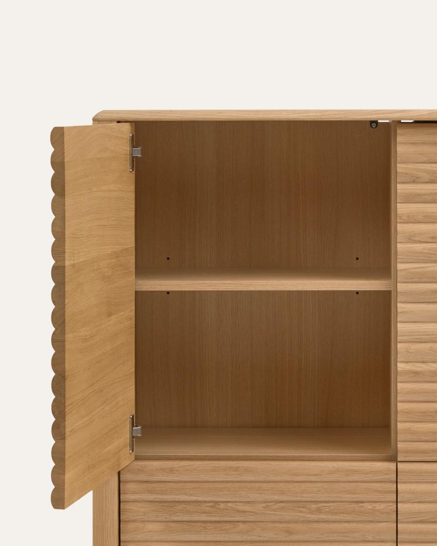 Highboard Japandi Eichenholz 4 Türen 104x144 cm