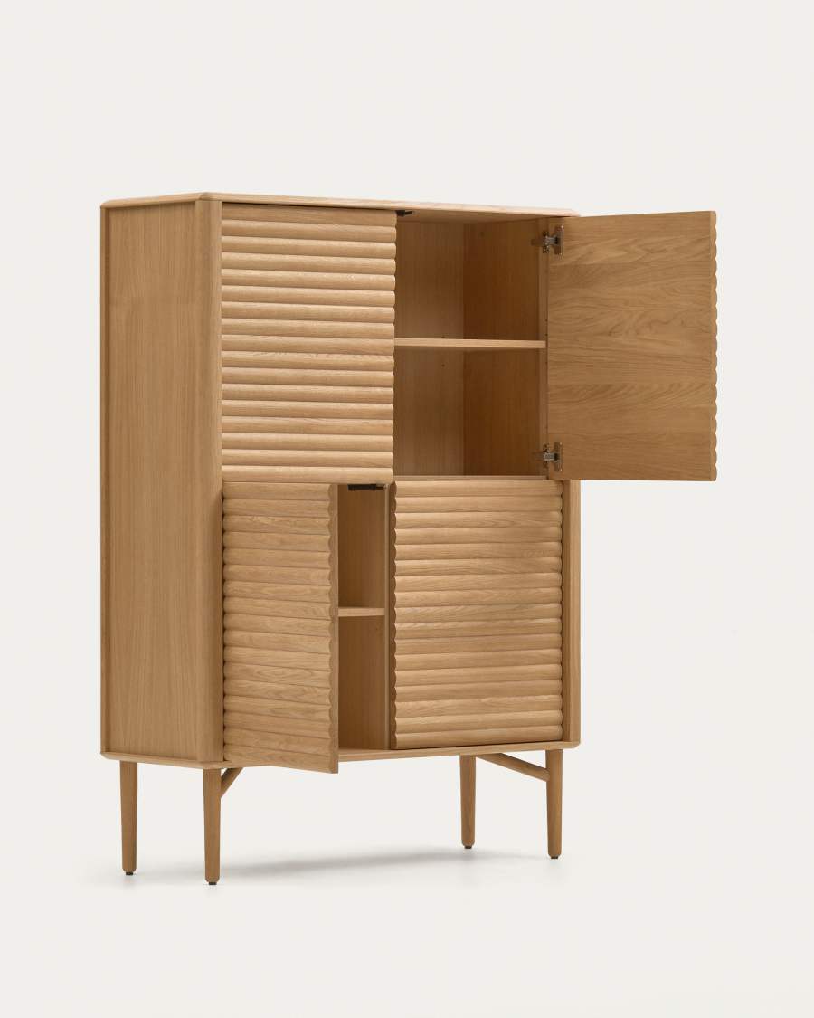 Highboard Japandi Eichenholz 4 Türen 104x144 cm