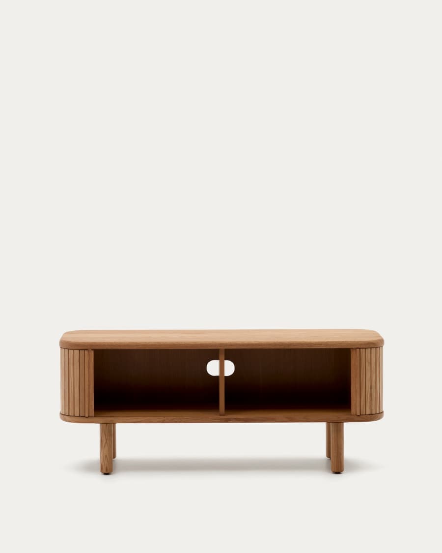TV-Möbel Japandi Eschenfurnier Natur 2 Türen 120x50 cm
