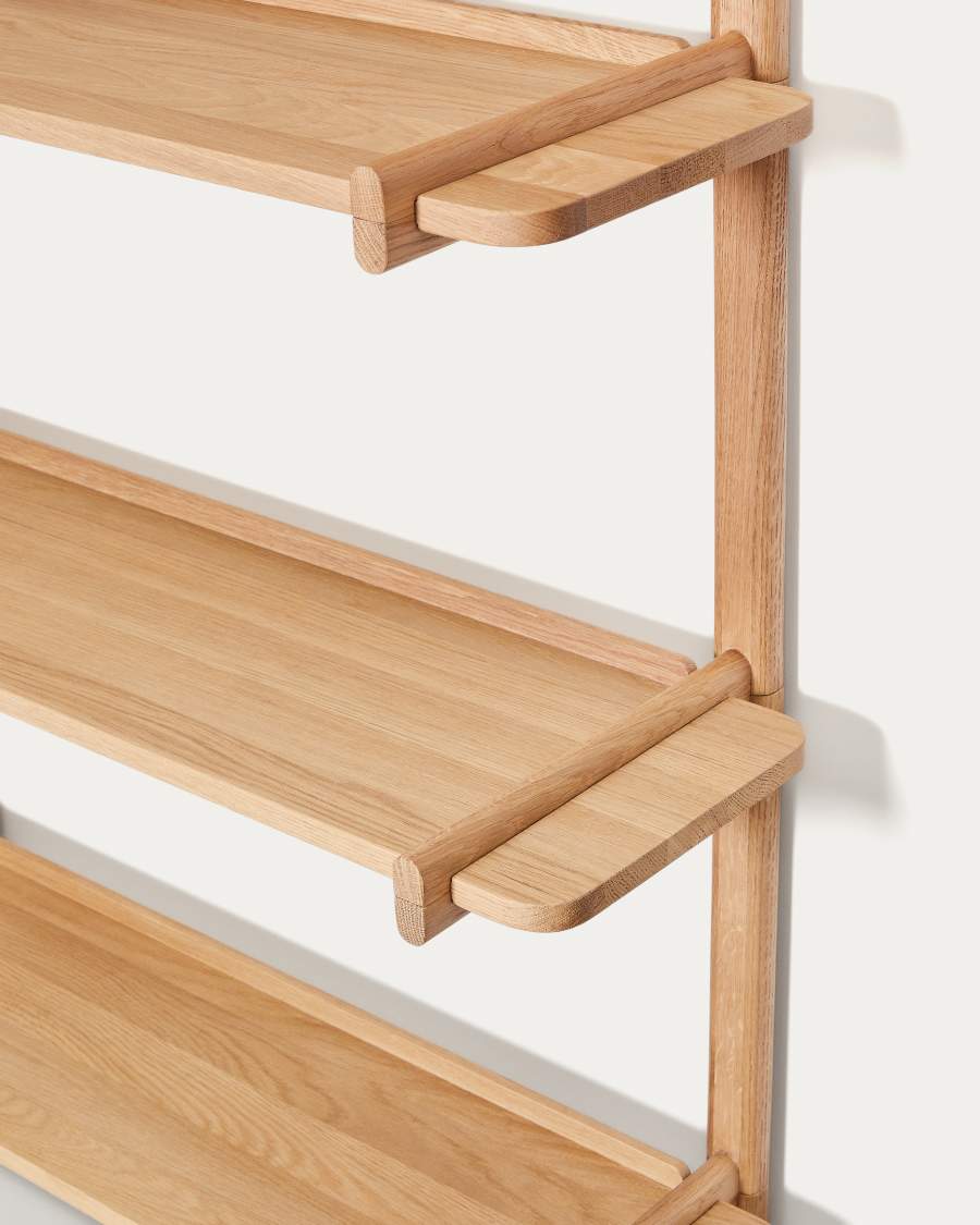 Japandi Regal aus Eichenholz Natur Modular 6 Böden 110 cm