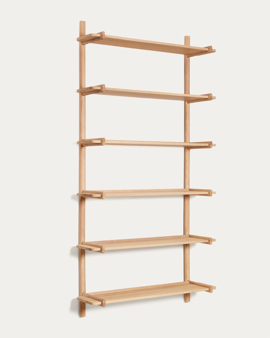 Japandi Regal aus Eichenholz Natur Modular 6 Böden 110 cm