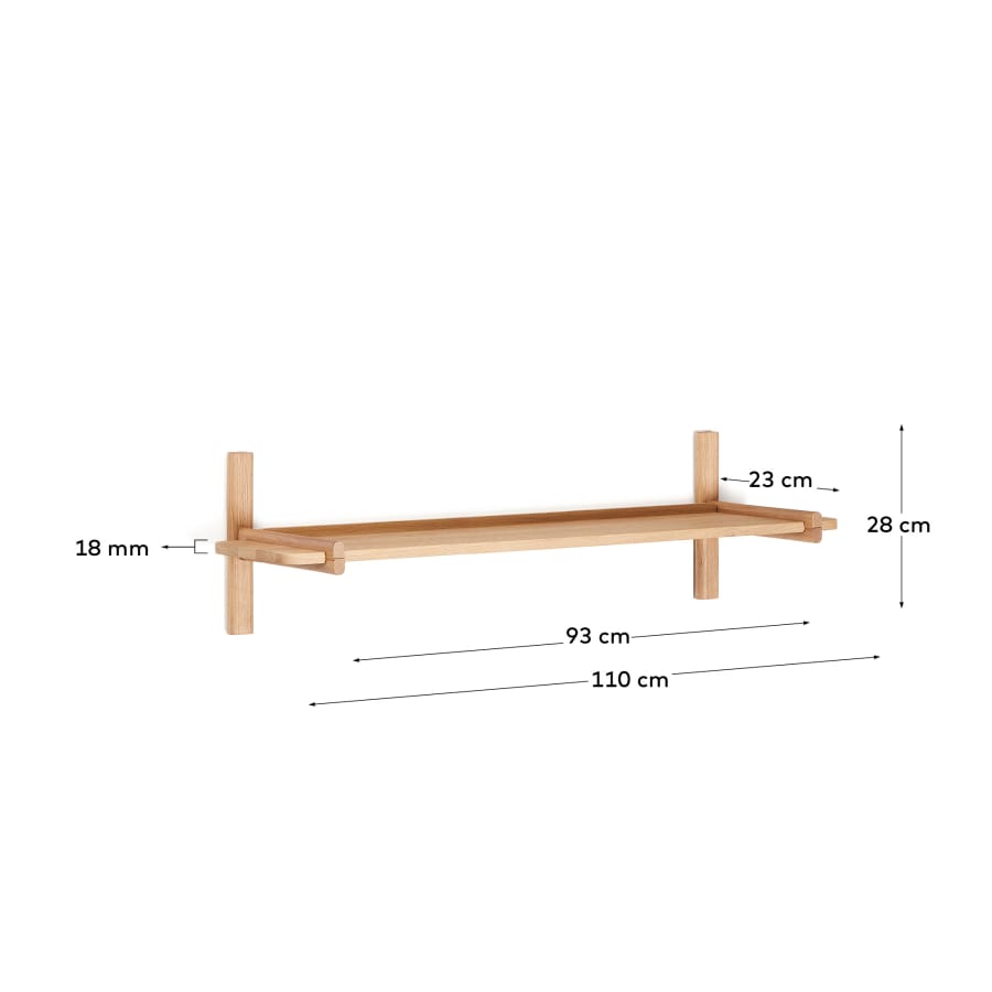 Modulares Japandi Regal aus Natureichenholz – 1 Brett, 110 cm