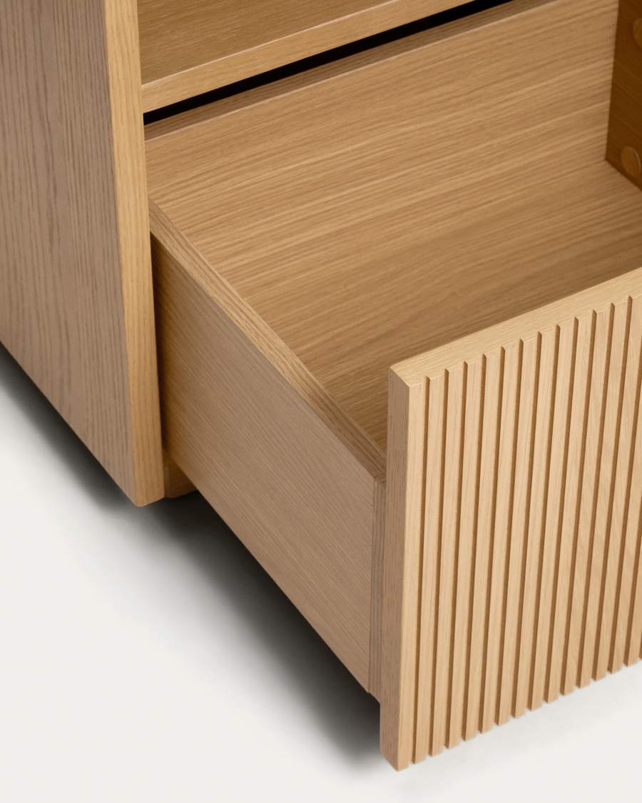 Nachttisch Japandi Eichenfurnier 1 Schublade 45x52 cm