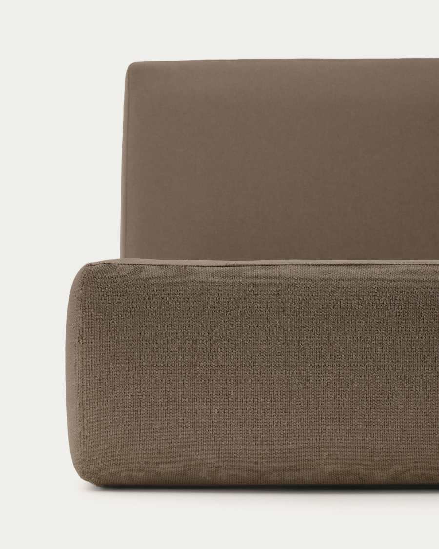 Japandi Bett mit Bettkasten 180x200 cm Braun