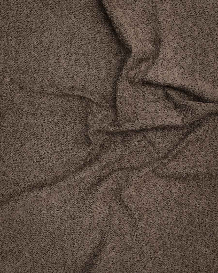 Japandi Bett mit Lammfellimitat in Braun 160x200 cm