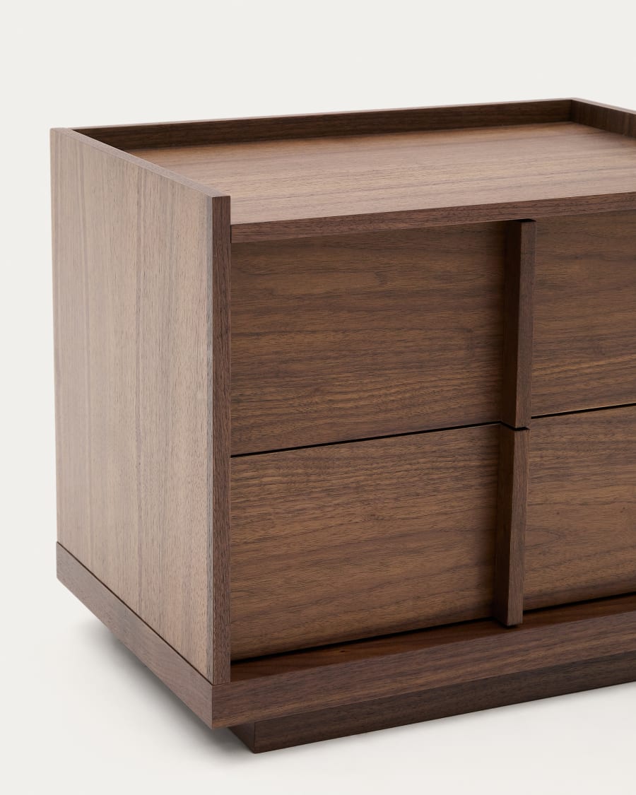 Japandi Nachttisch aus Dunklem Holz