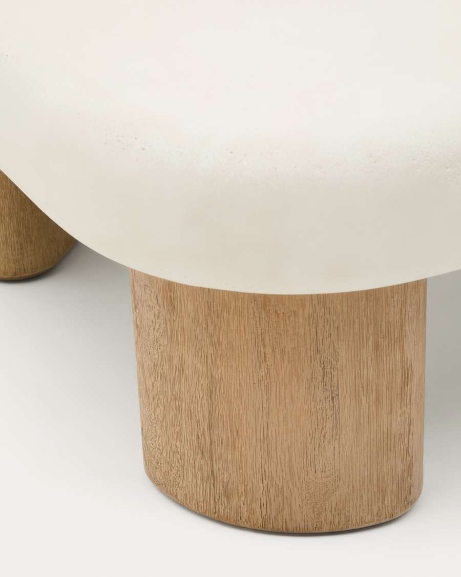 Couchtisch Japandi Zement Akazienholz 140x70 cm