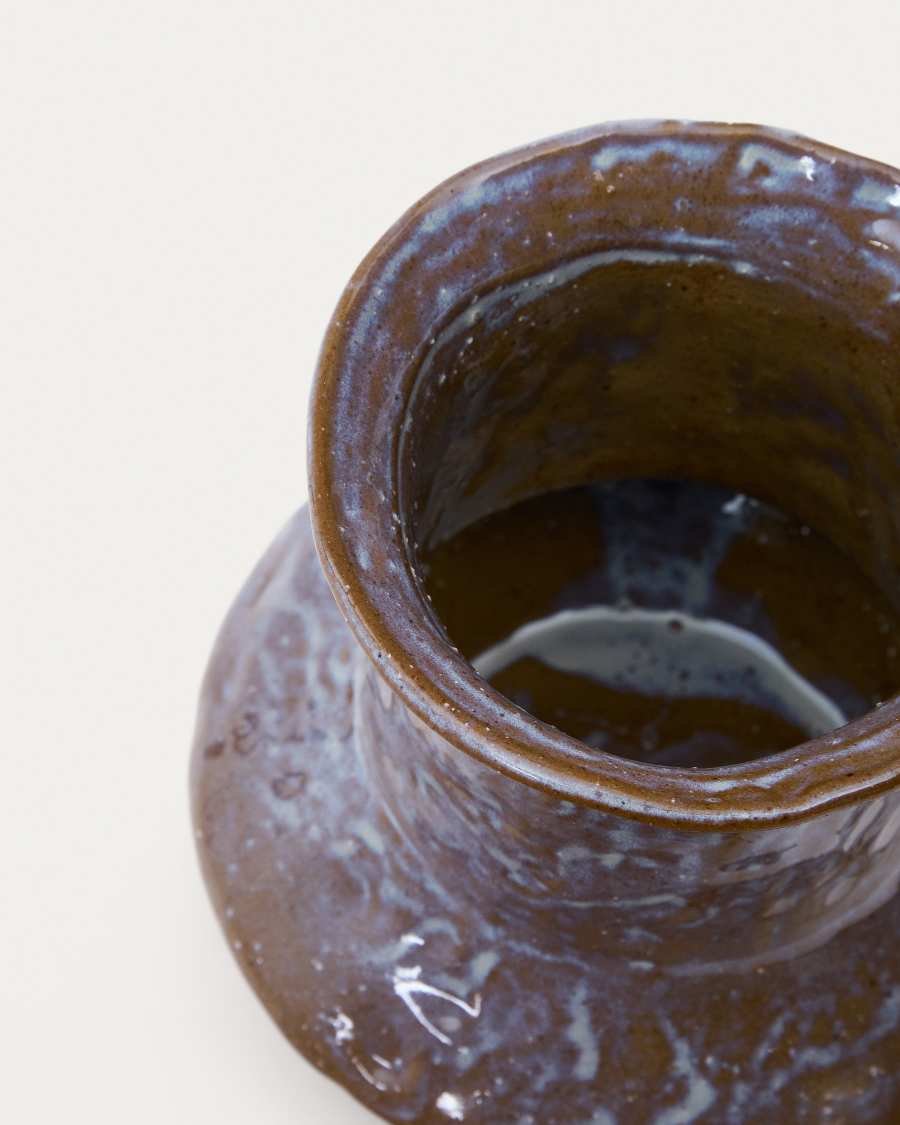 Japandi Keramikvase Braun 16 cm